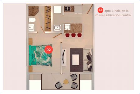 Imagen de Apartamento D2 - 1 Alcoba - CRUX